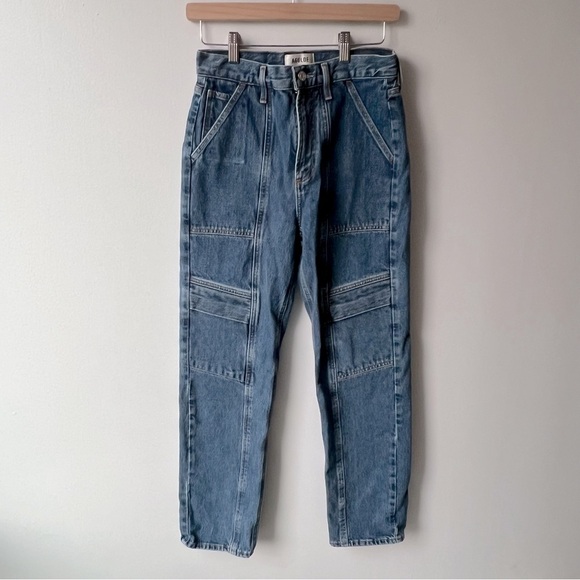 AGOLDE Cooper Cargo Jeans Medium Wash Cropped Organic Cotton - Picture 6 of 10